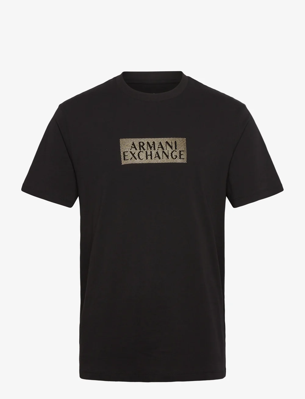 Armani Exchange - T-SHIRT - kortärmade t-shirts - black diagonal gold - 0