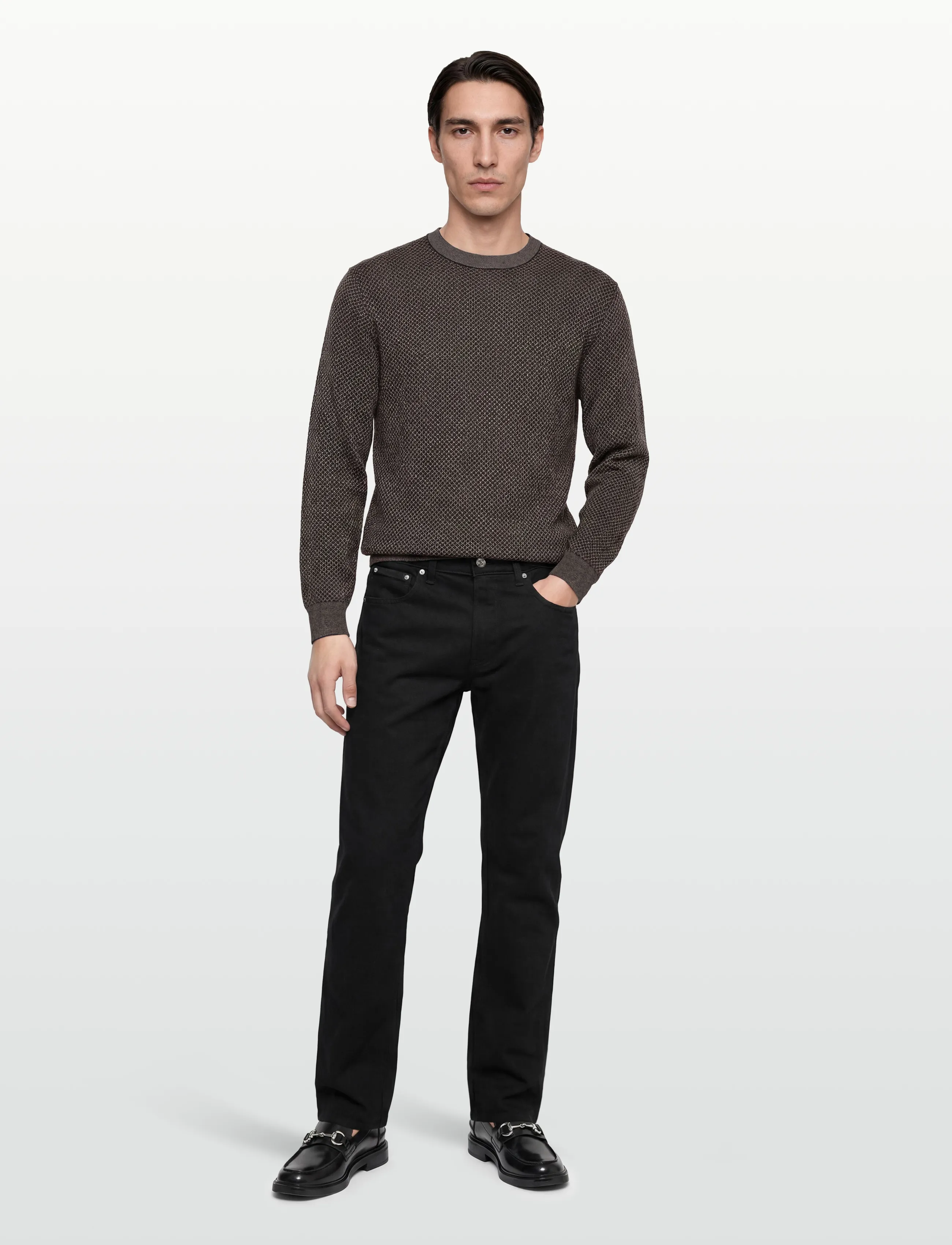 Armani Exchange - PULLOVER - strickmode - black/driftwood sloped - 0