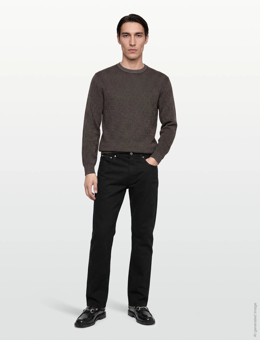 Armani Exchange - PULLOVER - rundhals - black/driftwood sloped - 0