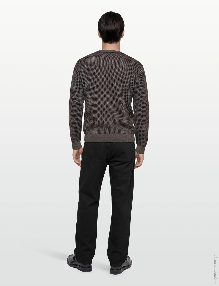 Armani Exchange - PULLOVER - rundhals - black/driftwood sloped - 4