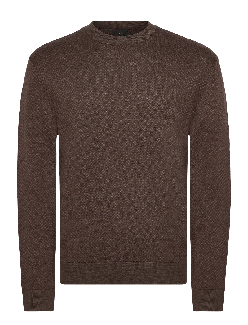Armani Exchange - PULLOVER - rundhals - chocolate/sage net - 1