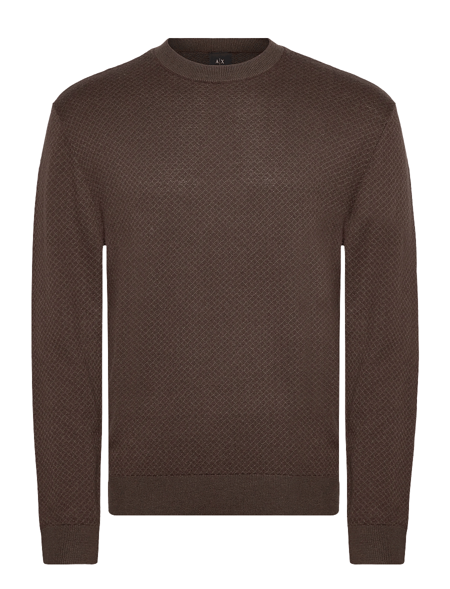 Armani Exchange - PULLOVER - rundhals - chocolate/sage net - 1