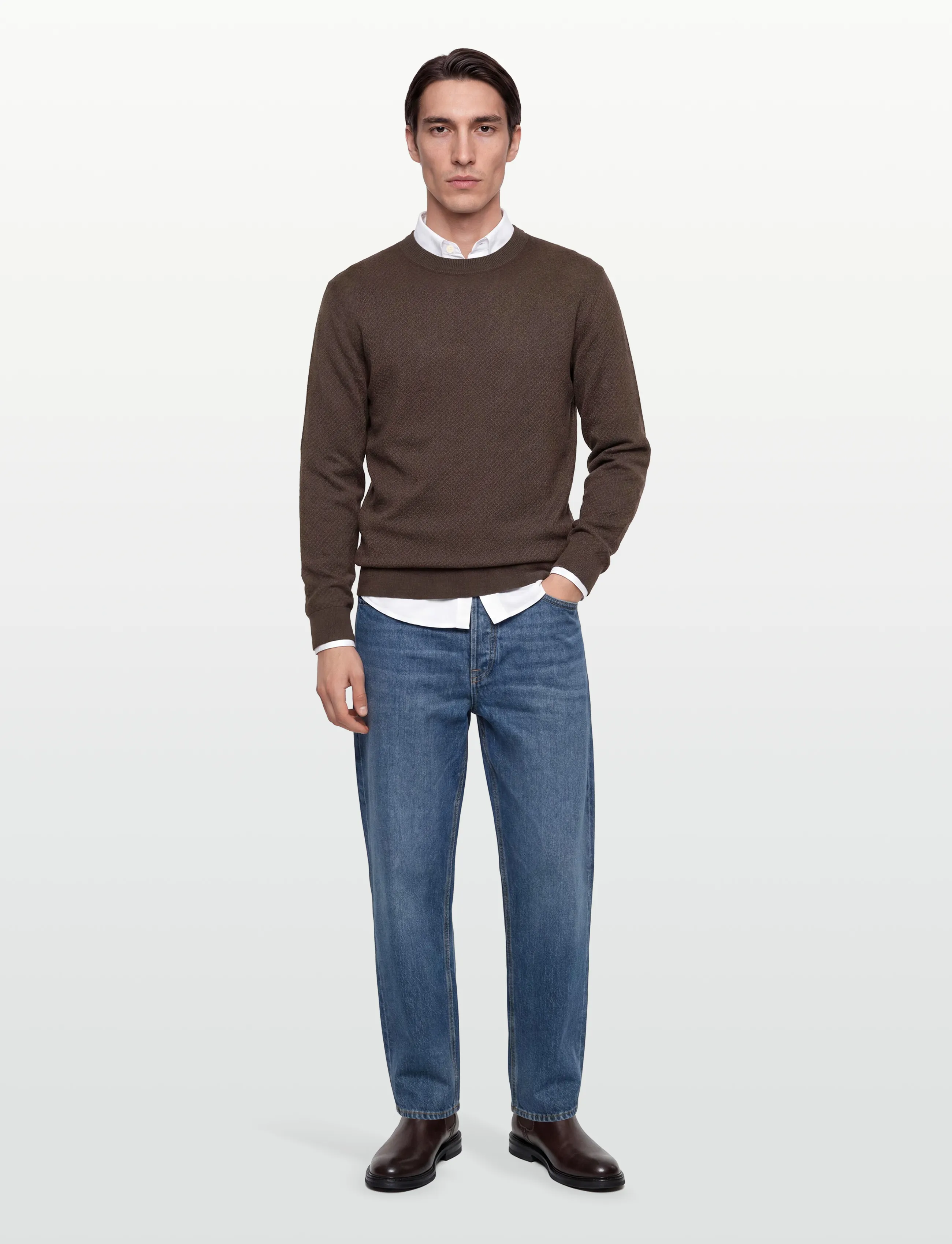 Armani Exchange - PULLOVER - basic knitwear - chocolate/sage net - 0