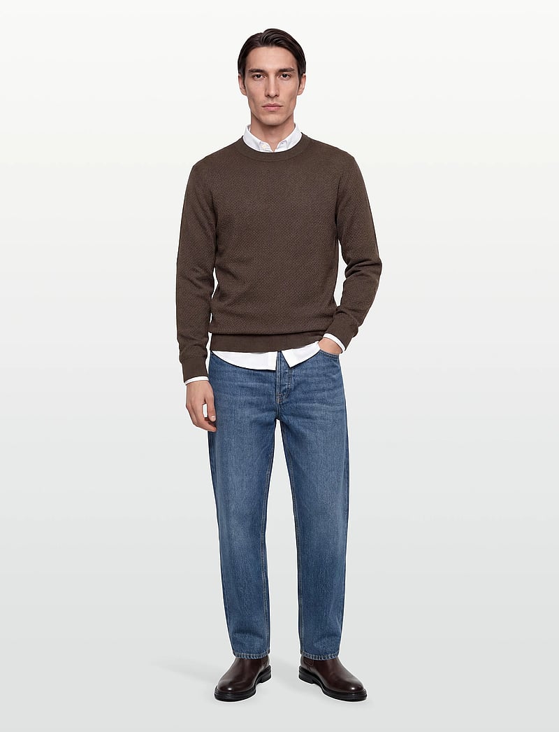 Armani Exchange - PULLOVER - rundhals - chocolate/sage net - 0