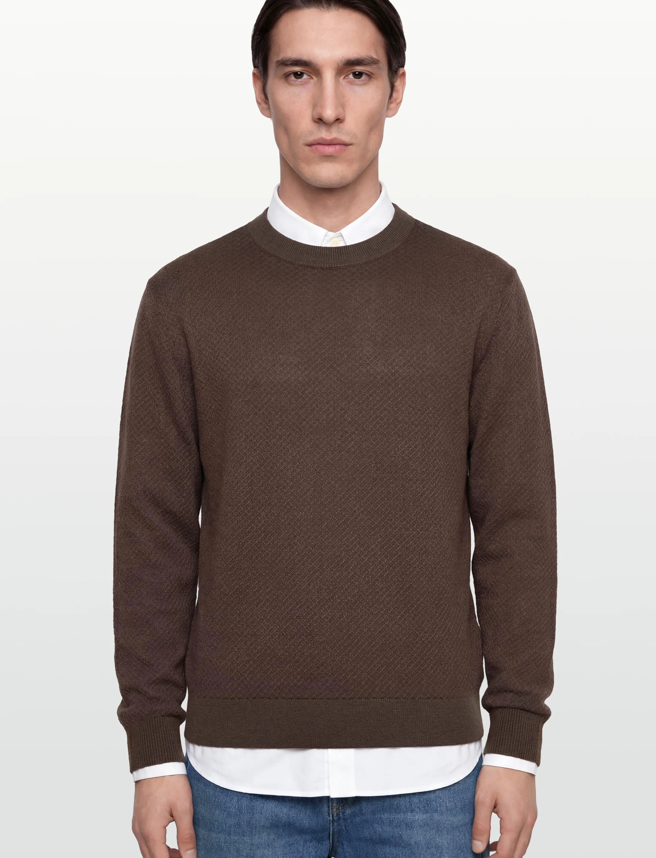 Armani Exchange - PULLOVER - basic knitwear - chocolate/sage net - 3