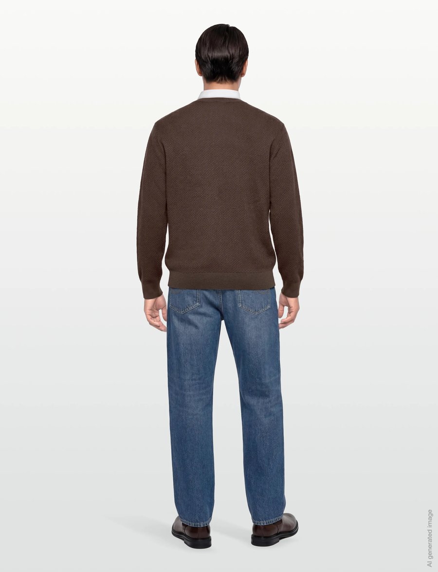 Armani Exchange - PULLOVER - rundhals - chocolate/sage net - 4
