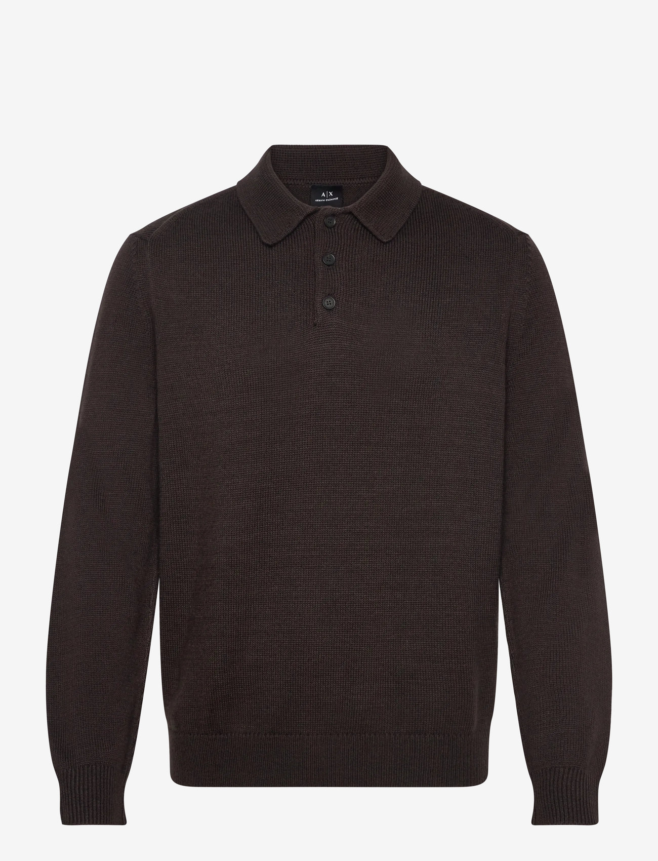 Armani Exchange - KNIT POLO - kootud polosärgid - chocolate mel - 0