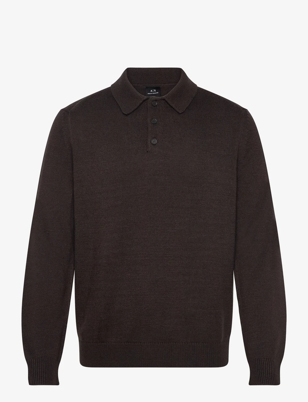 Armani Exchange - KNIT POLO - knitted polos - chocolate mel - 0