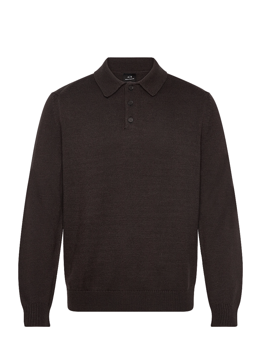 Armani Exchange - KNIT POLO - chocolate mel - 0