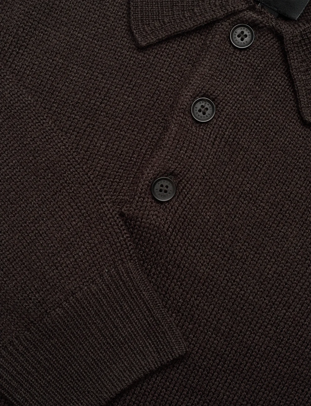 Armani Exchange - KNIT POLO - knitted polos - chocolate mel - 2