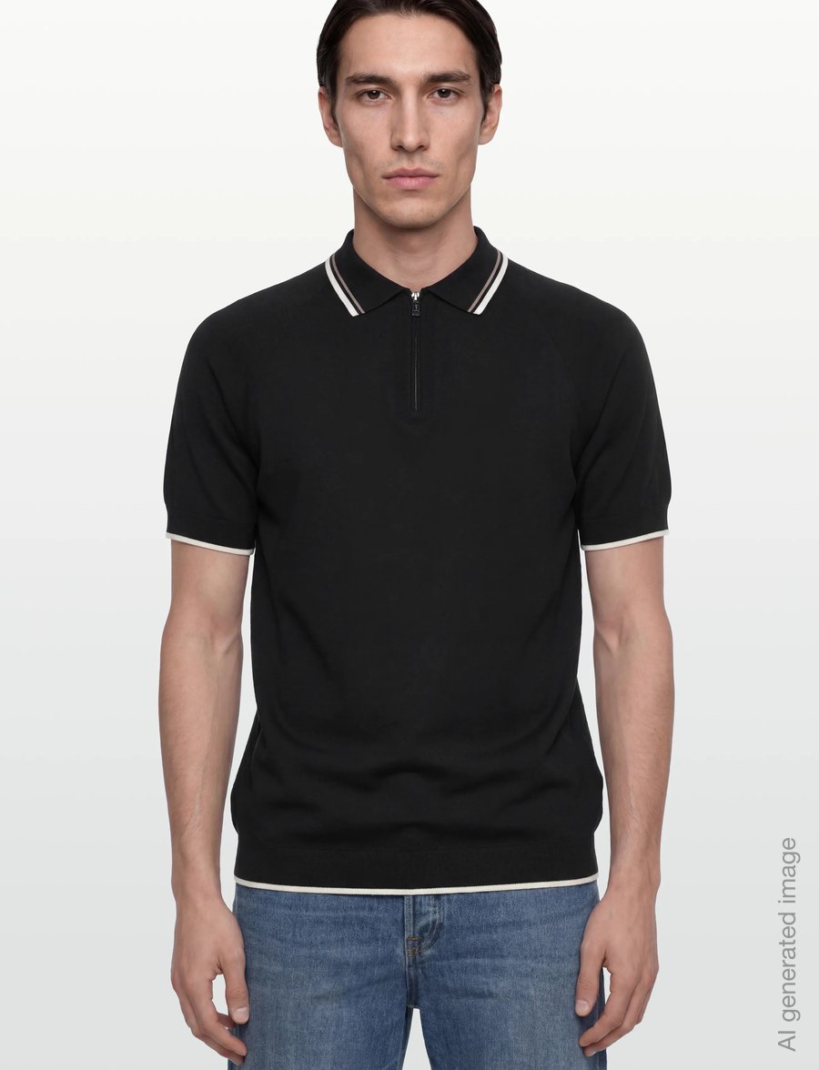 Armani Exchange - KNIT POLO - knitted polos - black - 3