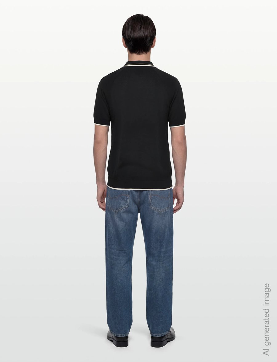 Armani Exchange - KNIT POLO - knitted polos - black - 4