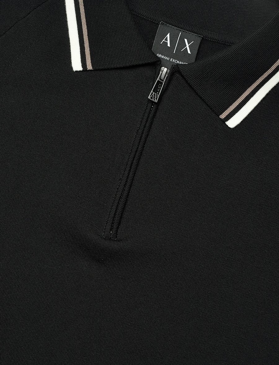 Armani Exchange - KNIT POLO - knitted polos - black - 5
