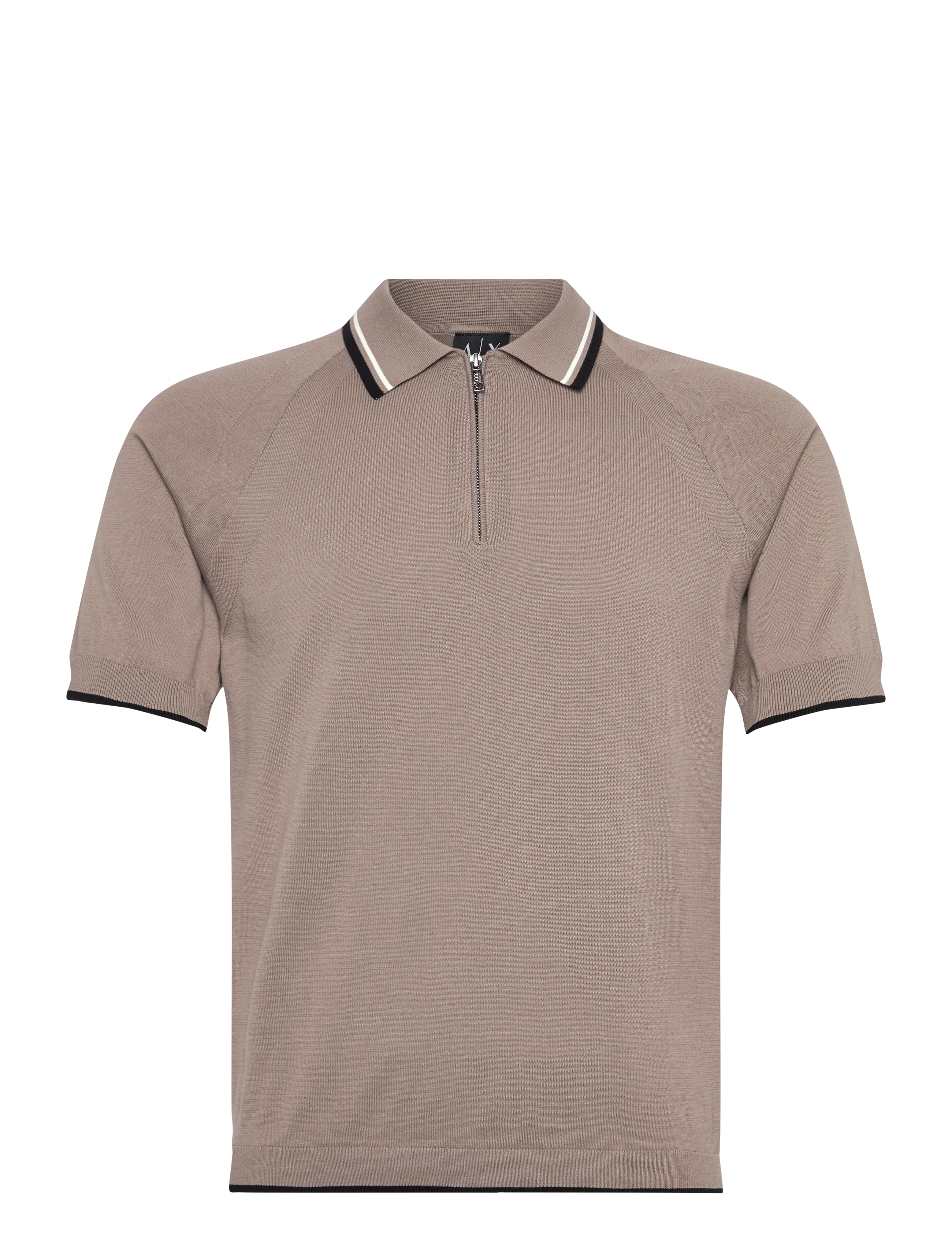 Armani Exchange KNIT POLO - Stickade pikéer - DRIFTWOOD / black