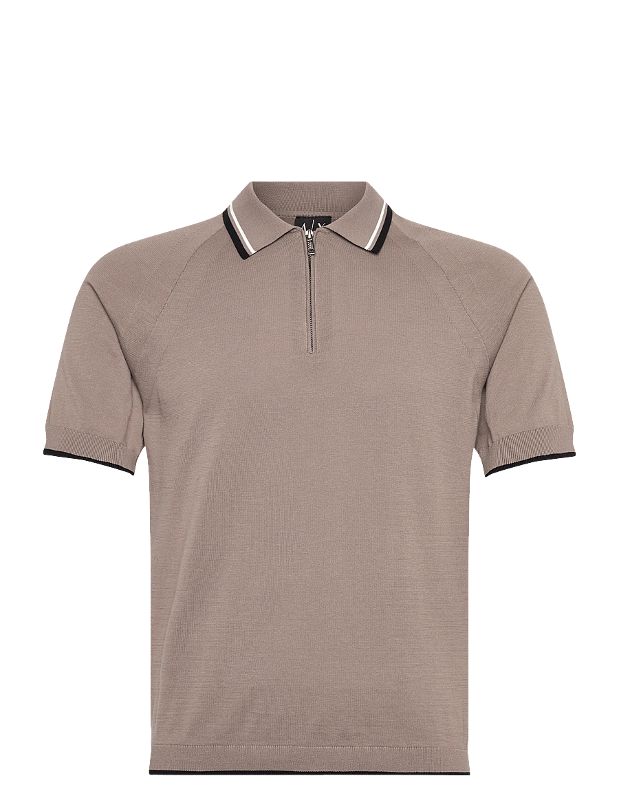 Armani Exchange - KNIT POLO - langärmlige strick-polohemden - driftwood - 1