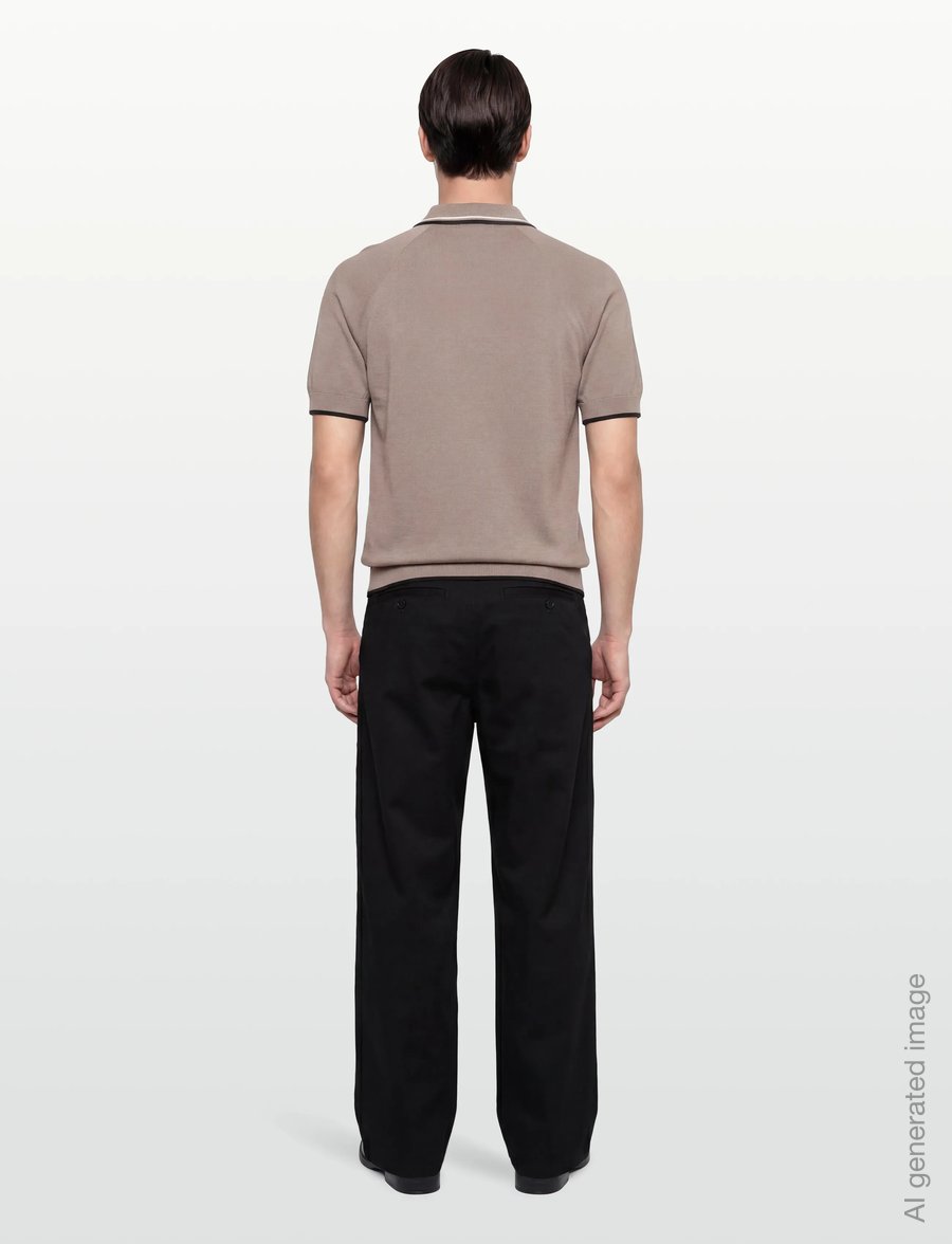 Armani Exchange - KNIT POLO - langärmlige strick-polohemden - driftwood - 4
