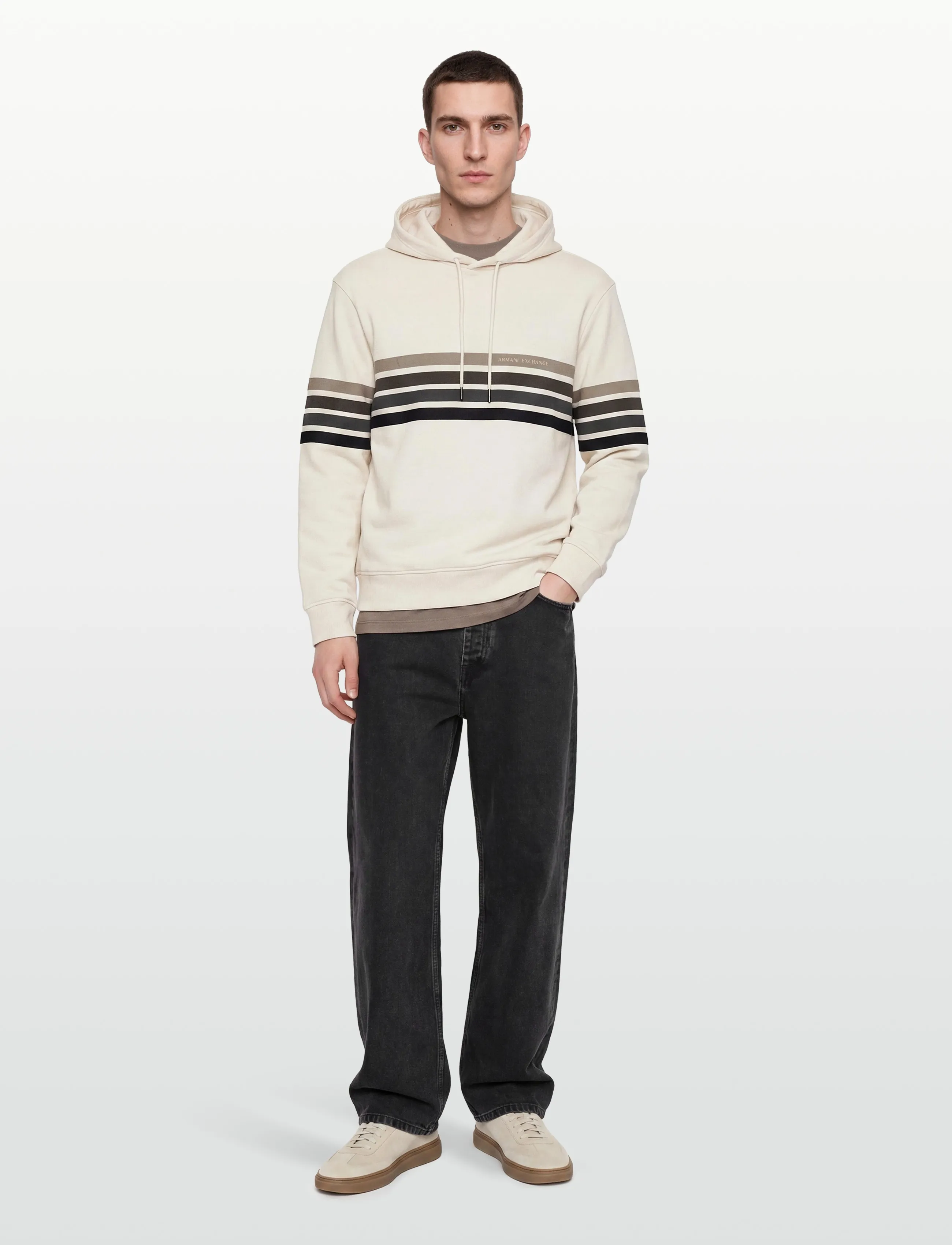 Armani Exchange SWEATSHIRT - Visa allt - CREAM / cream