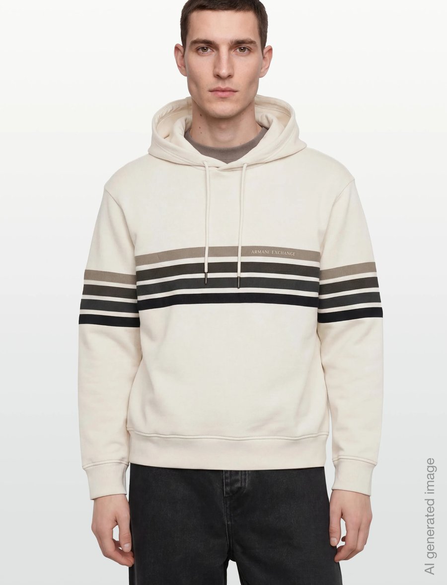 Armani Exchange - SWEATSHIRT - kapuzenpullover - cream - 3