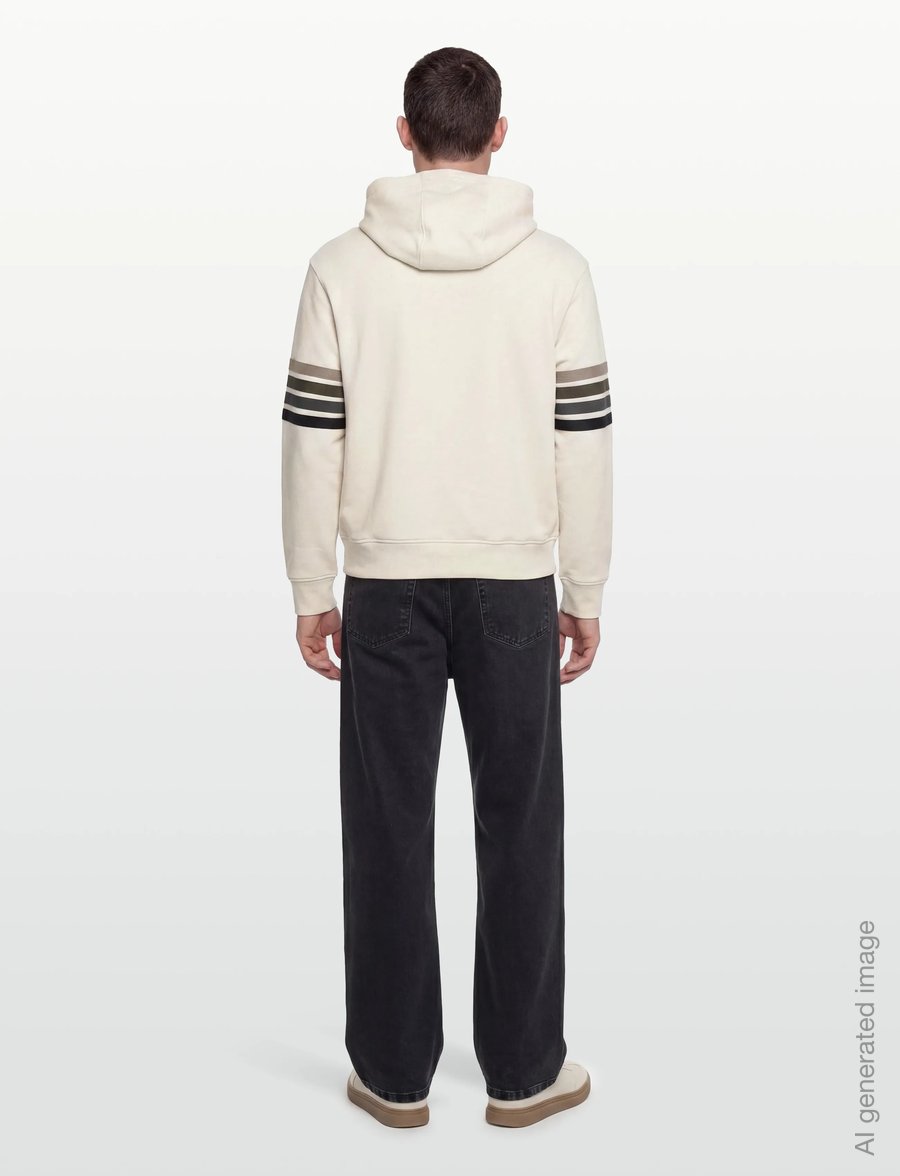 Armani Exchange - SWEATSHIRT - kapuzenpullover - cream - 4