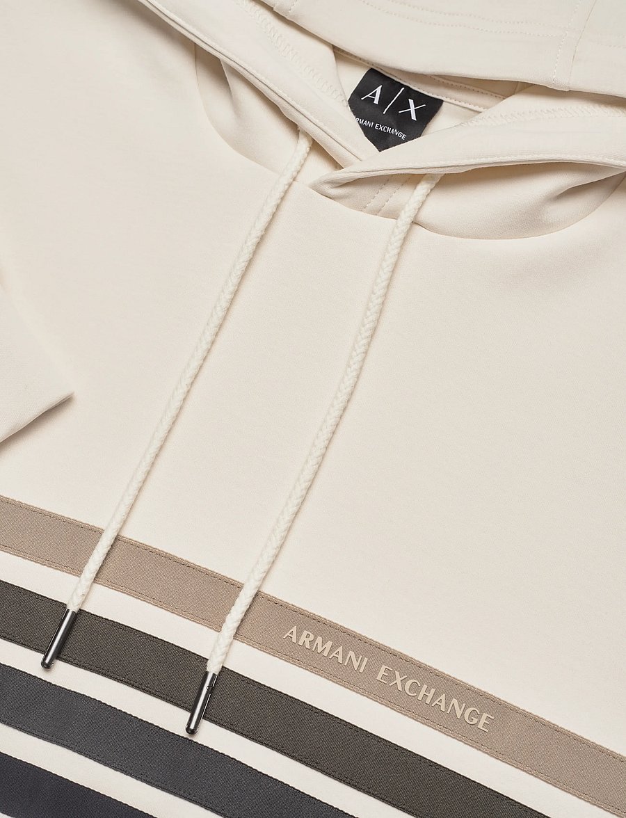 Armani Exchange - SWEATSHIRT - kapuzenpullover - cream - 5