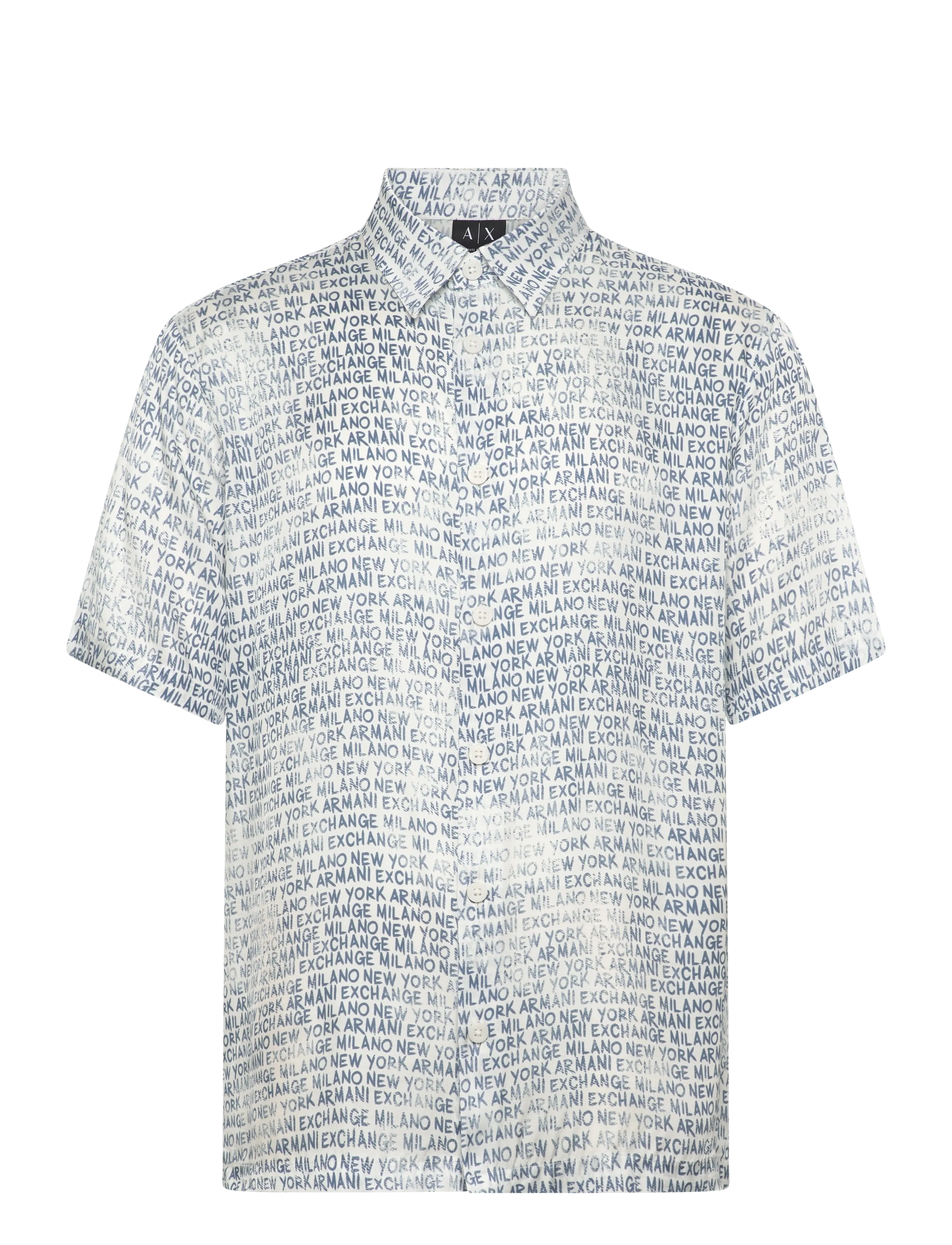 Armani Exchange SHIRT - Skjorter - LETTERING EXT.W/CHIN / white
