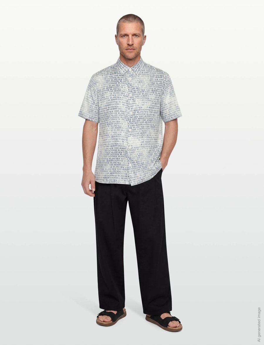 Armani Exchange - SHIRT - casual hemden - lettering ext.w/chin - 0