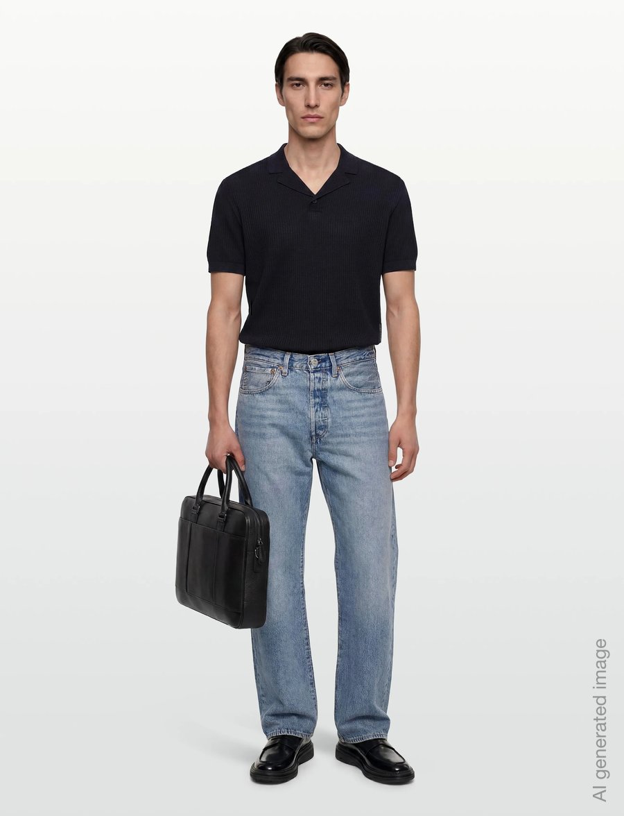 Armani Exchange - KNIT POLO - polostrik - deep navy - 0