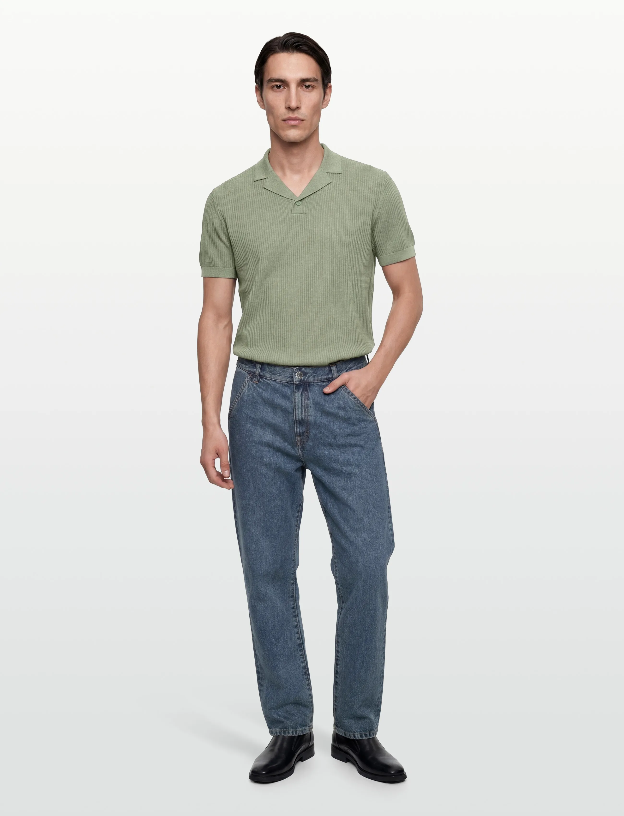 Armani Exchange Knit Polo, Mænd, Strikket Polo, Grøn, Str: XS