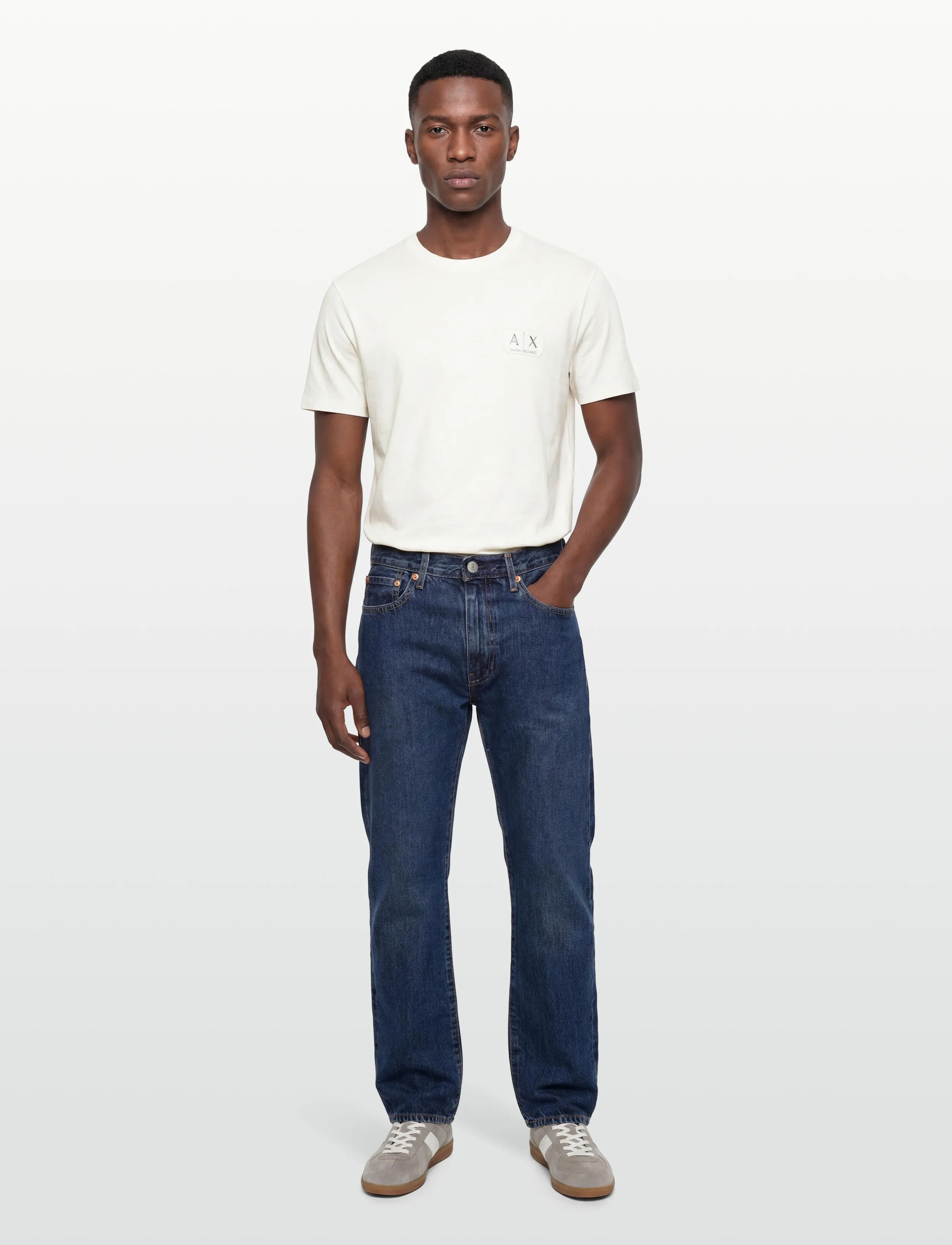 Armani Exchange T-Shirt, L, Cream, T-Shirts > Kortærmede, Herre