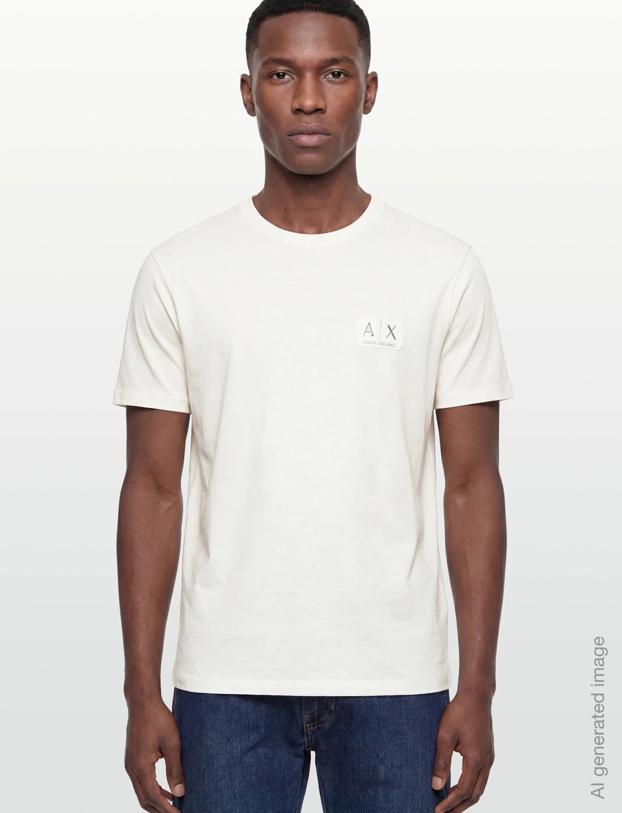 Armani Exchange - T-SHIRT - lühikeste varrukatega t-särgid - off white - 3