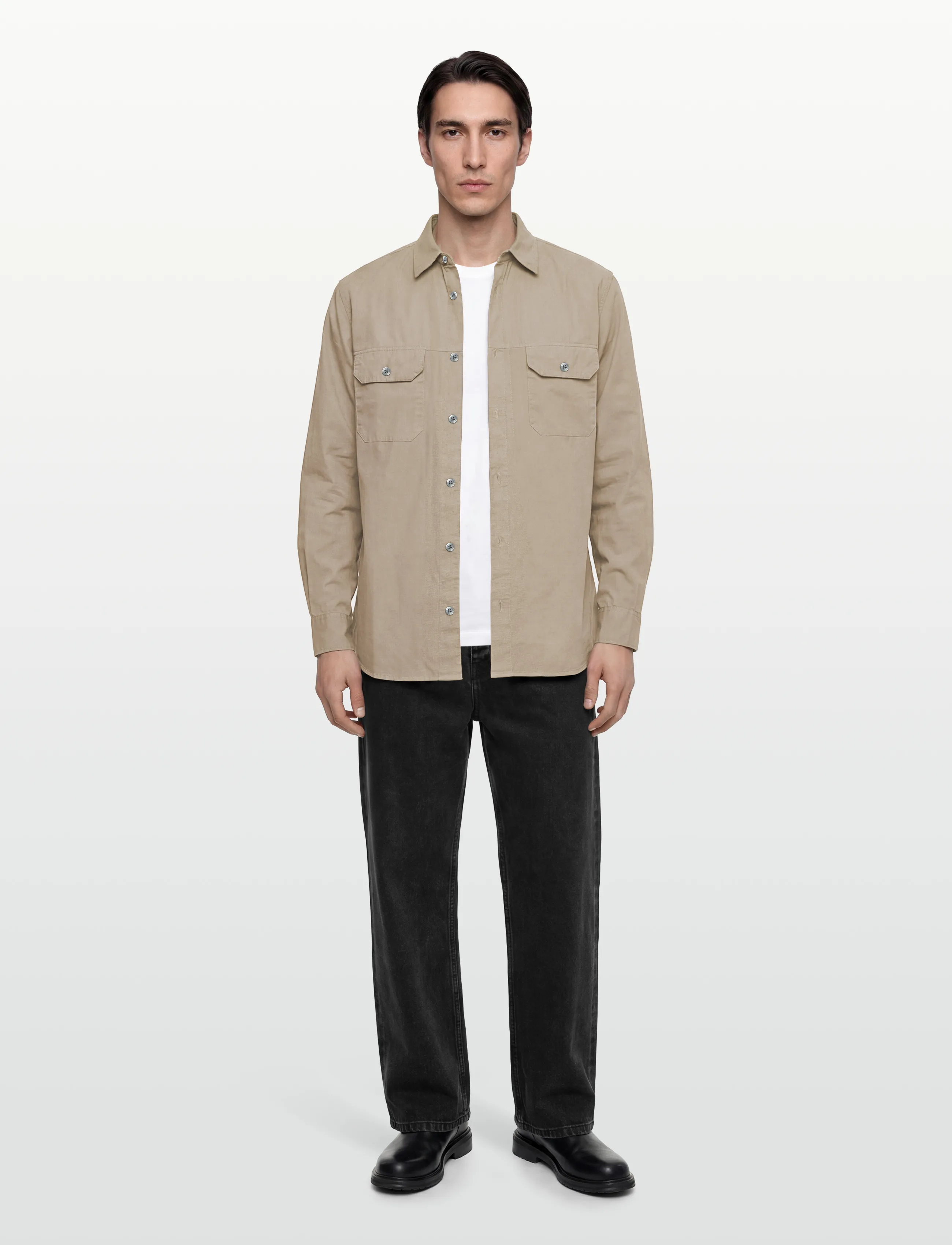 Armani Exchange Shirt, XXL, Beige, Skjorter > Afslappet Shirts, Herre