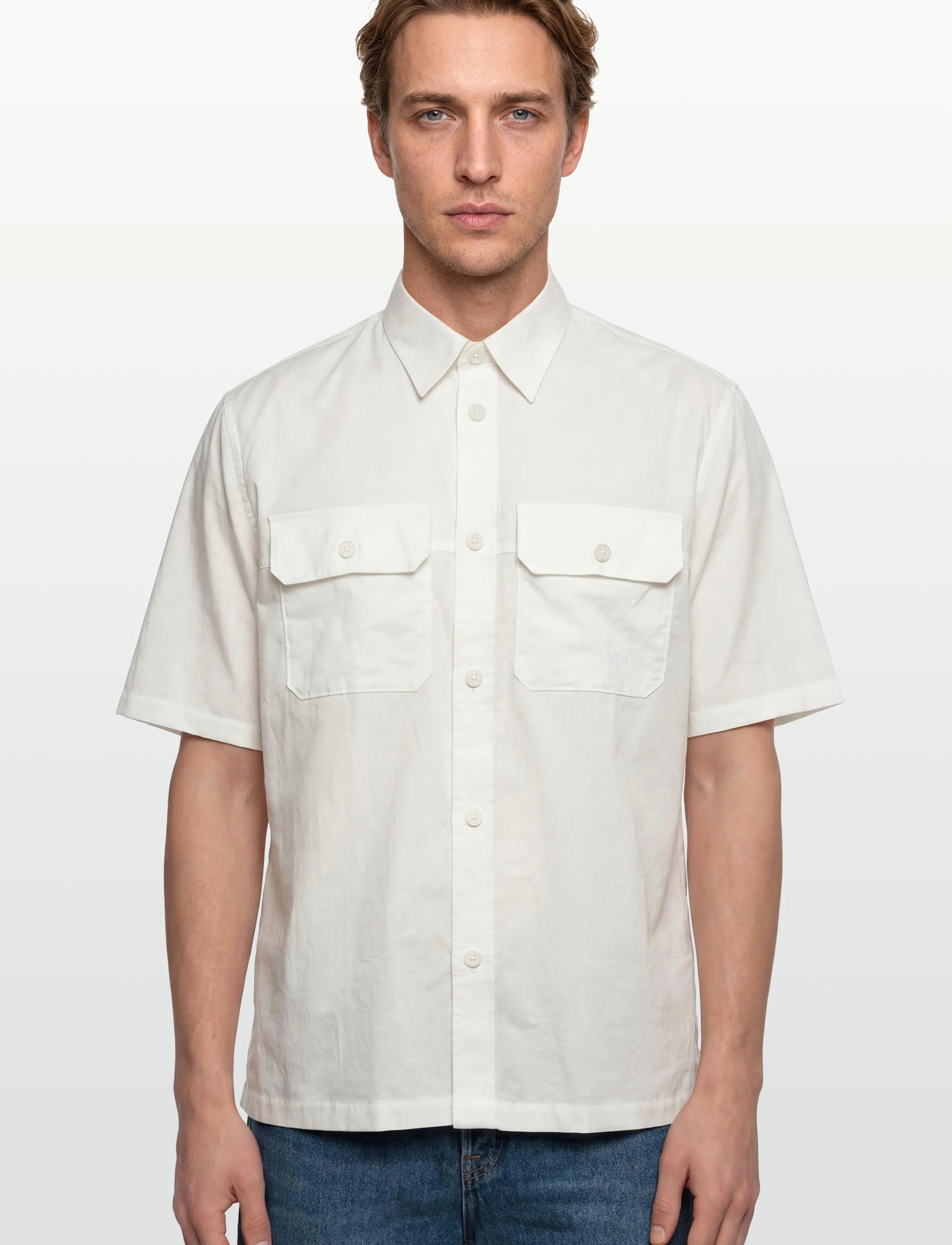 Armani Exchange - SHIRT - lühikeste varrukatega särgid - off white - 3
