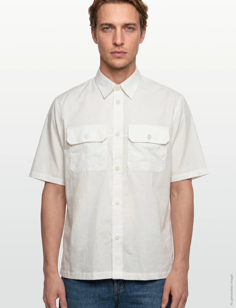 Armani Exchange - SHIRT - kortärmade skjortor - off white - 3