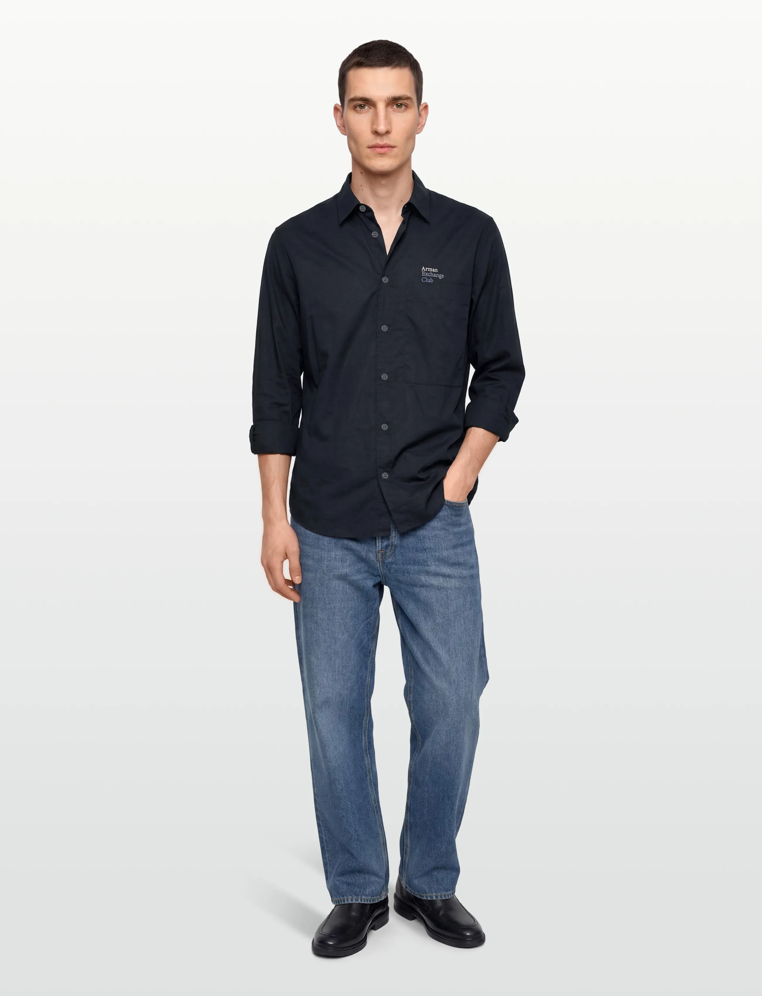 Armani Exchange Shirt, XXL, Navy, Skjorter > Afslappet Shirts, Herre