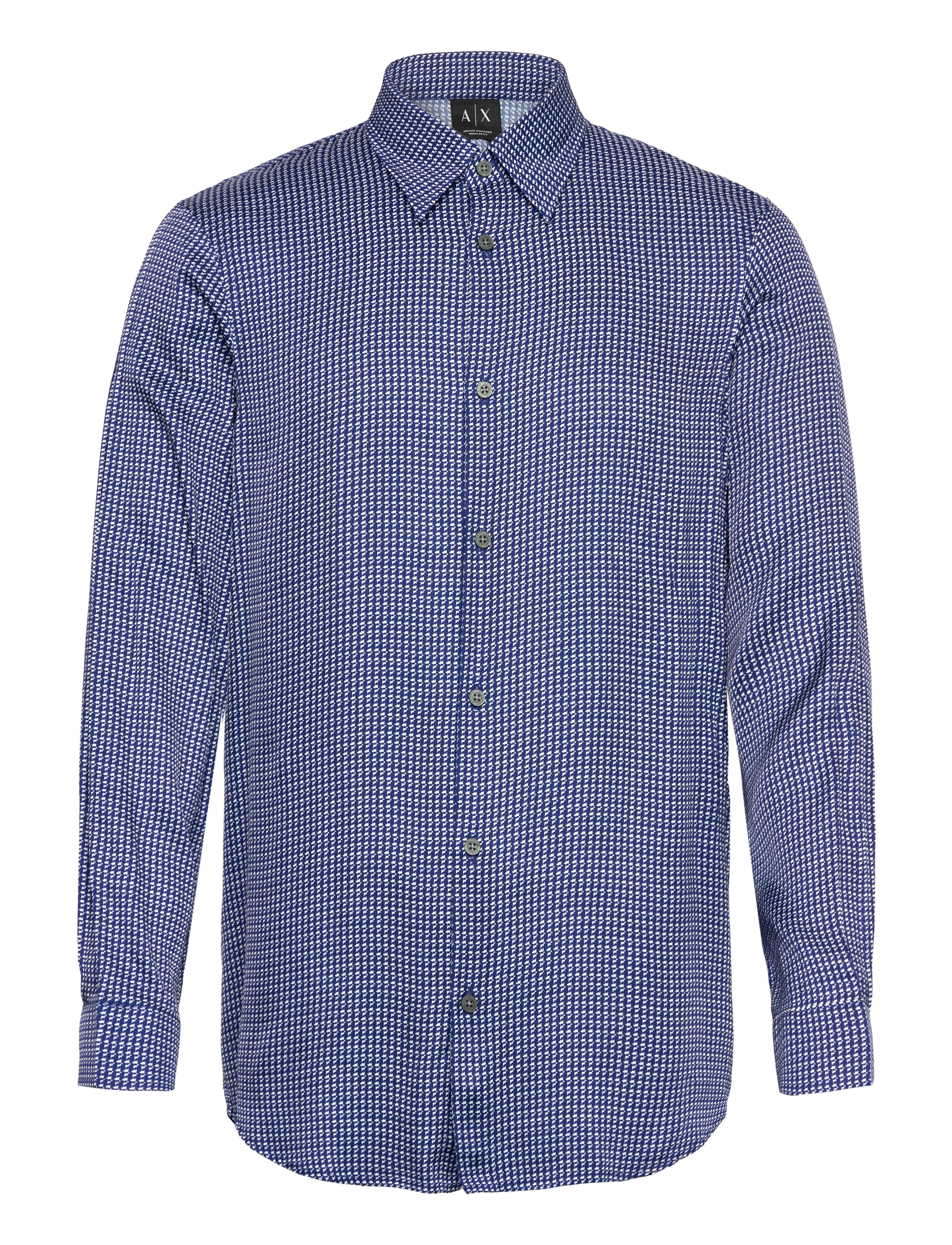 Armani Exchange SHIRT - Mønstrede skjorter - PIED DE POULE WHITE / blue