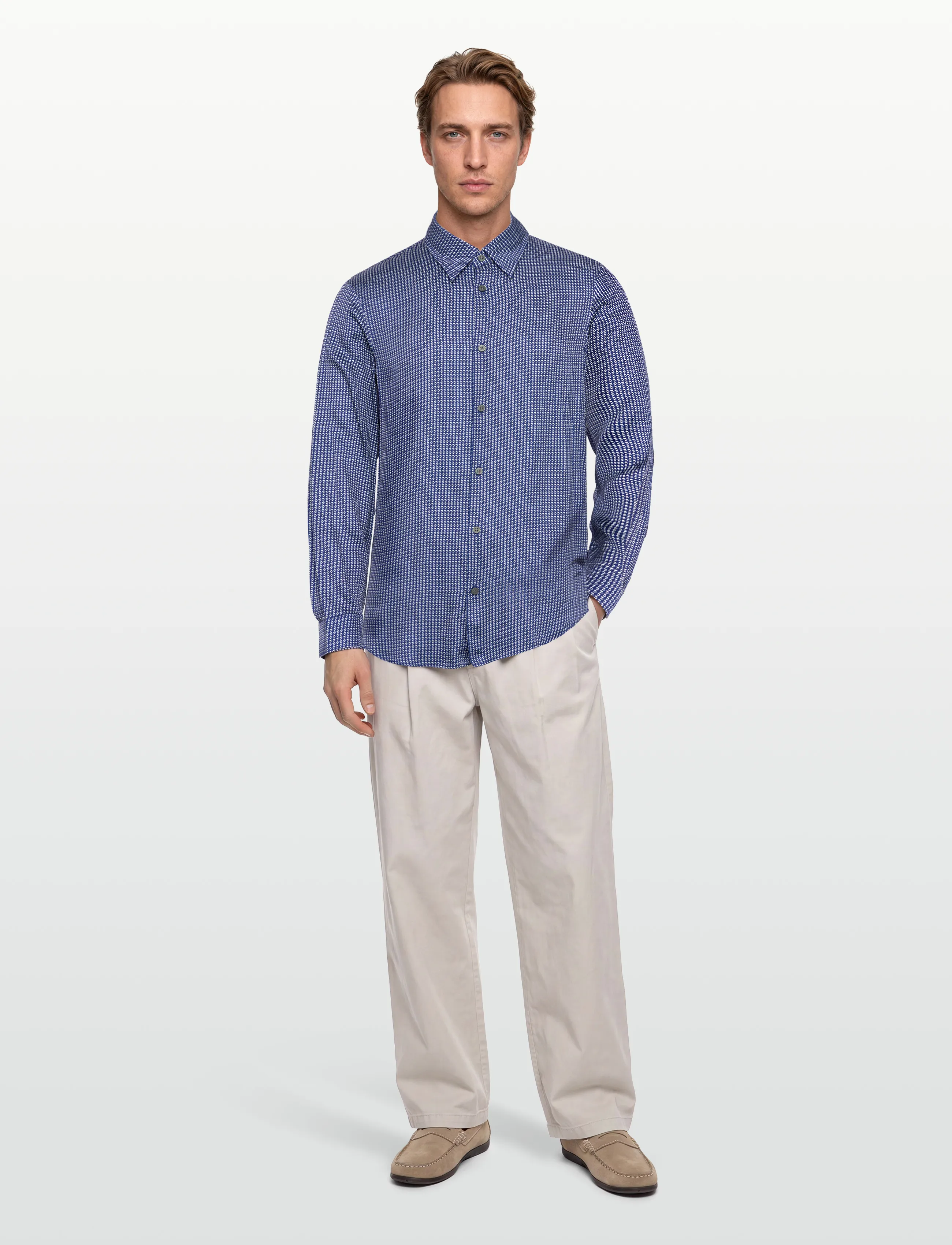 Armani Exchange Shirt, S, Blue, Shirts > Pattern Shirts, Herre