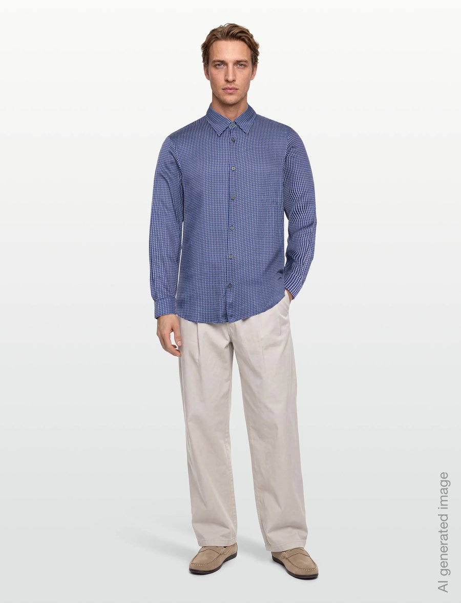 Armani Exchange - SHIRT - mønstrede skjorter - pied de poule white - 0