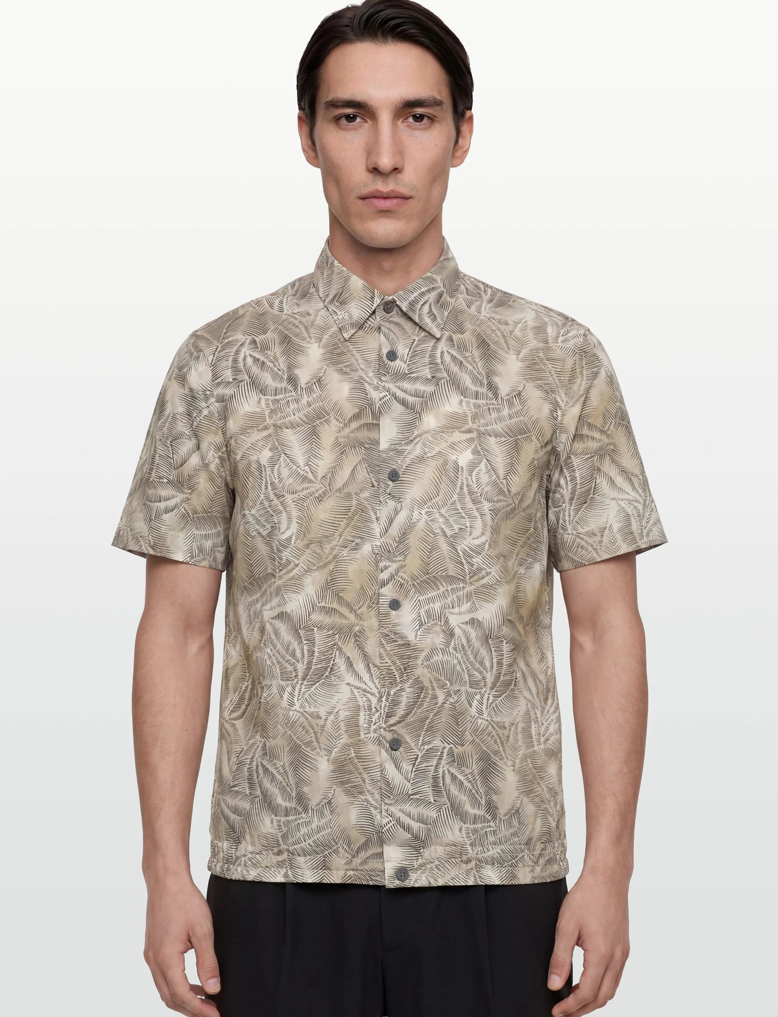 Armani Exchange - SHIRT - heren - cream leaf allover b - 3