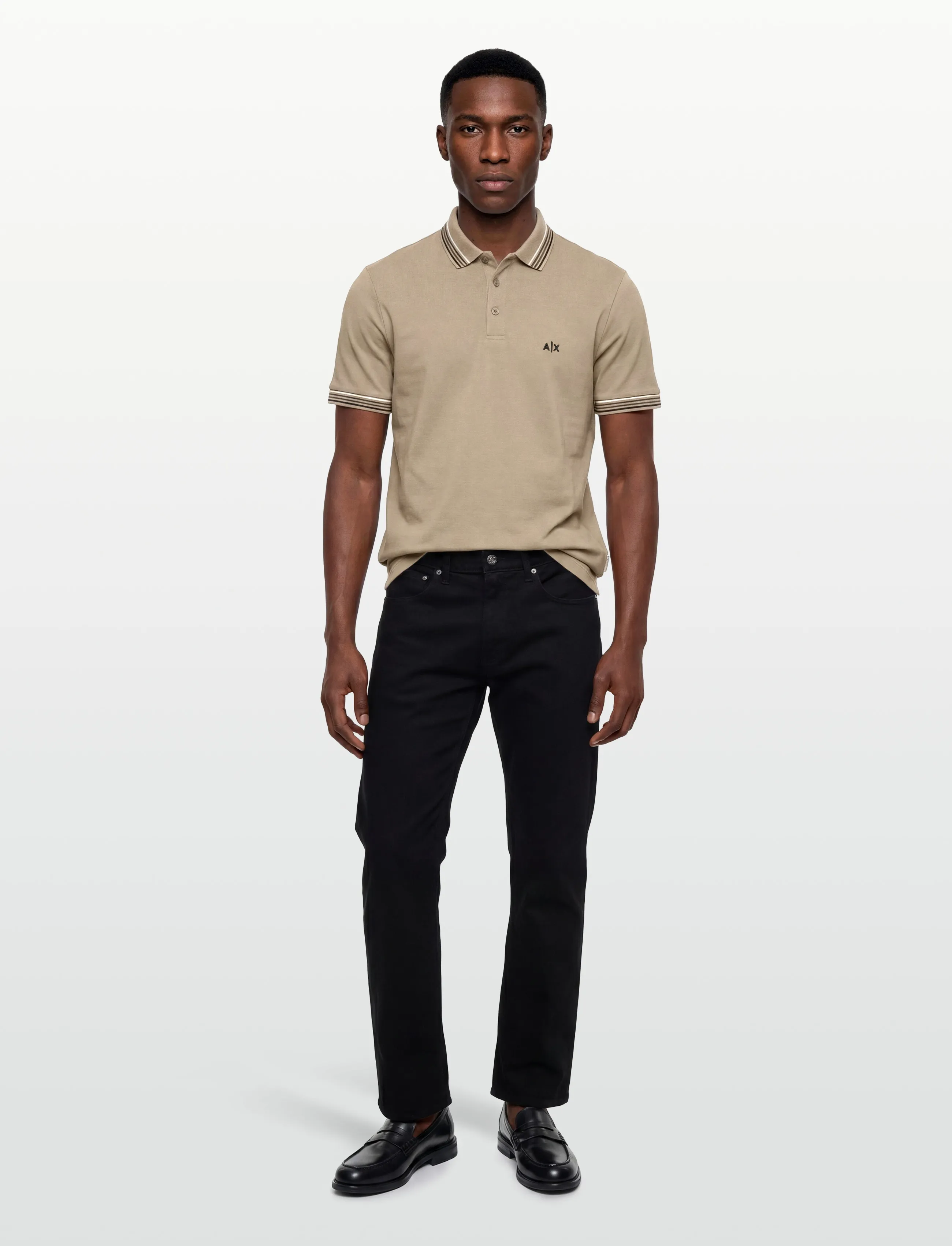 Armani Exchange Polo Shirt, XS, Polos, Beige - Short-sleeved, Männerswear