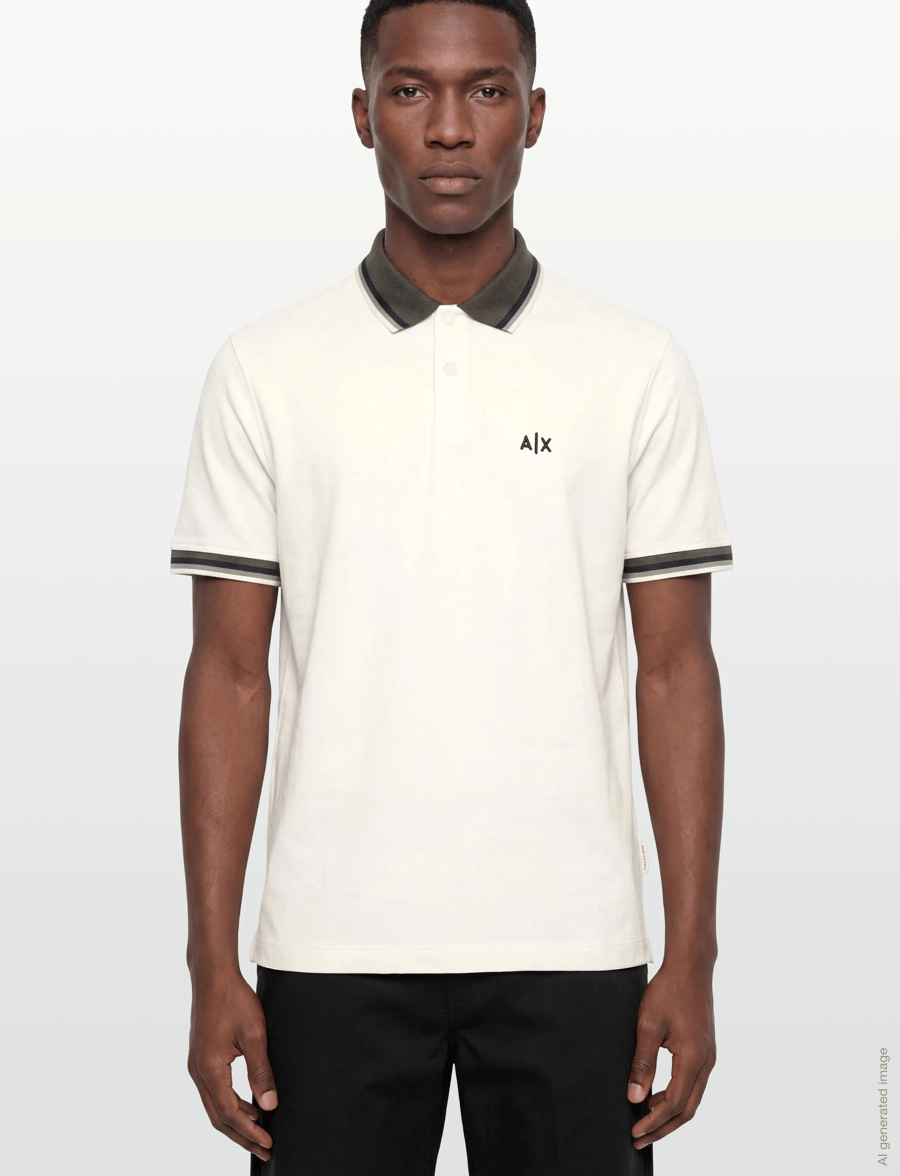 Armani Exchange - POLO SHIRT - kortærmede poloer - cream - 3