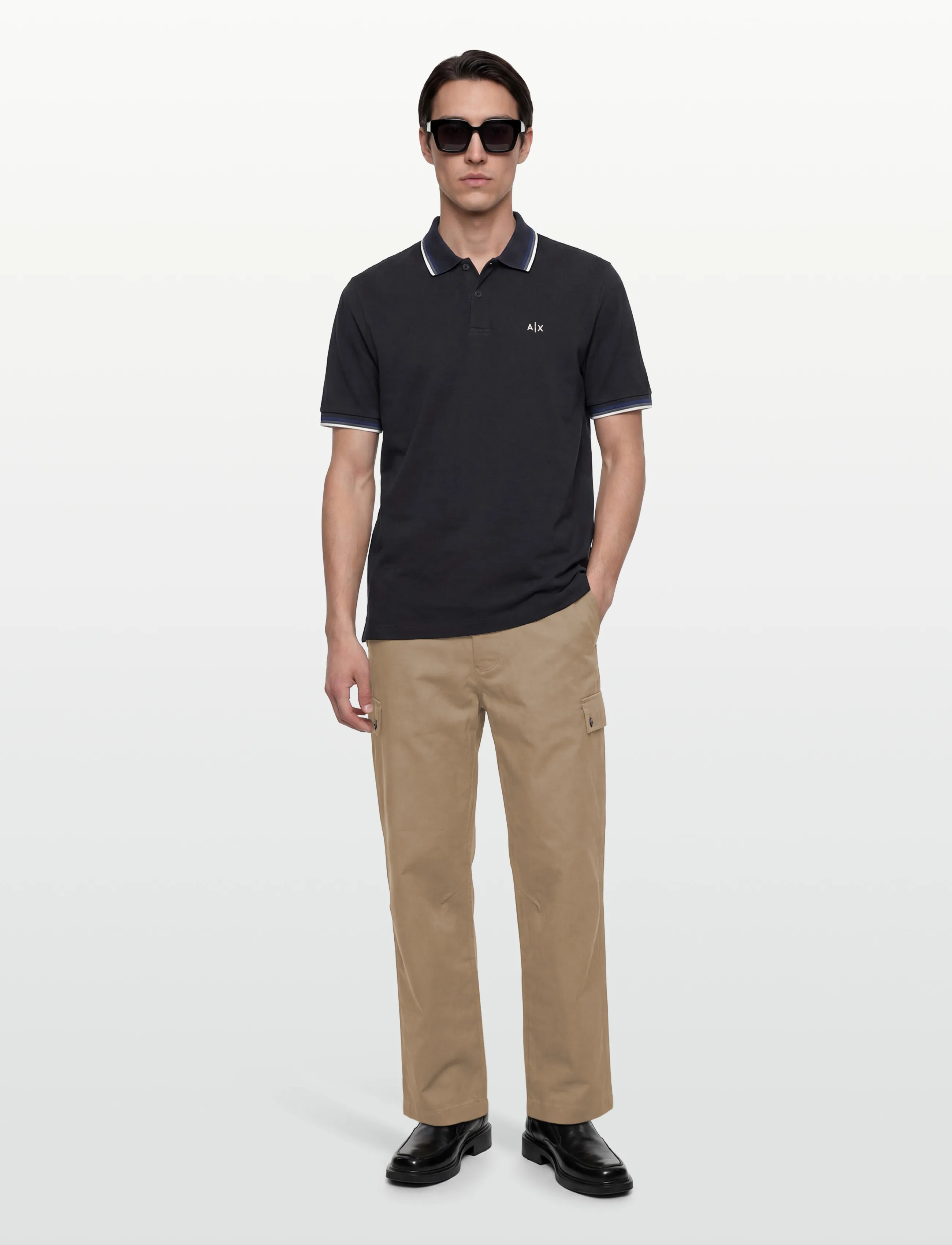 Armani Exchange Polo Shirt, XS, Polos, Marineblau - Short-sleeved, Männerswear