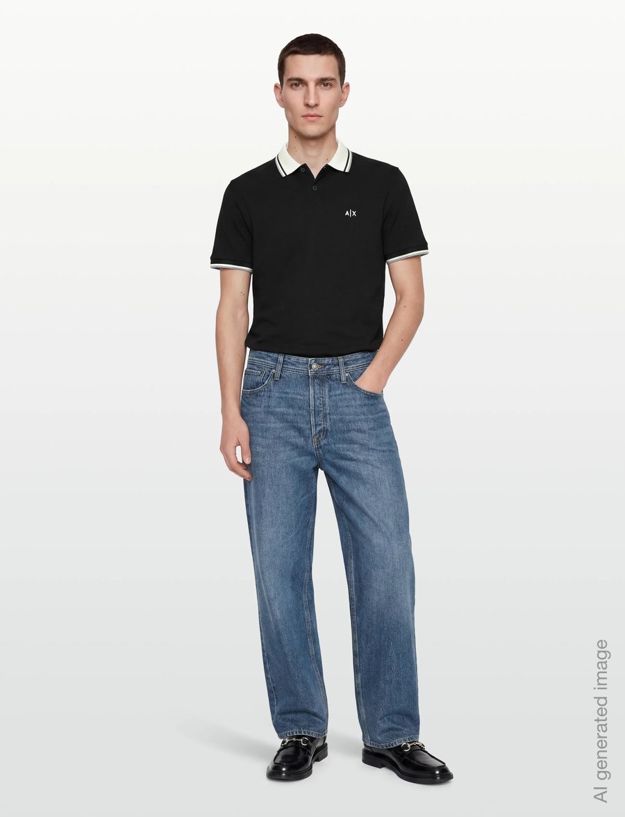 Armani Exchange - POLO SHIRT - kortärmade pikéer - black - 0