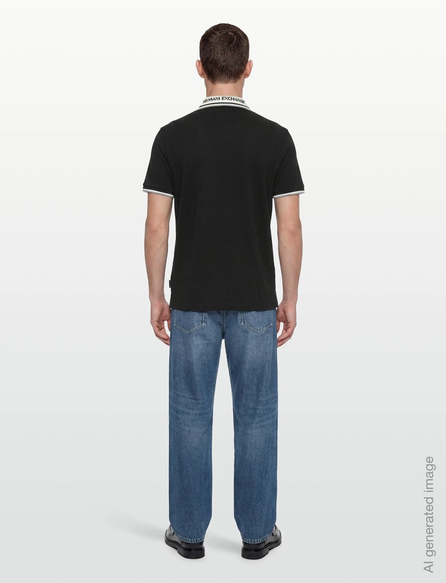 Armani Exchange - POLO SHIRT - kortärmade pikéer - black - 4