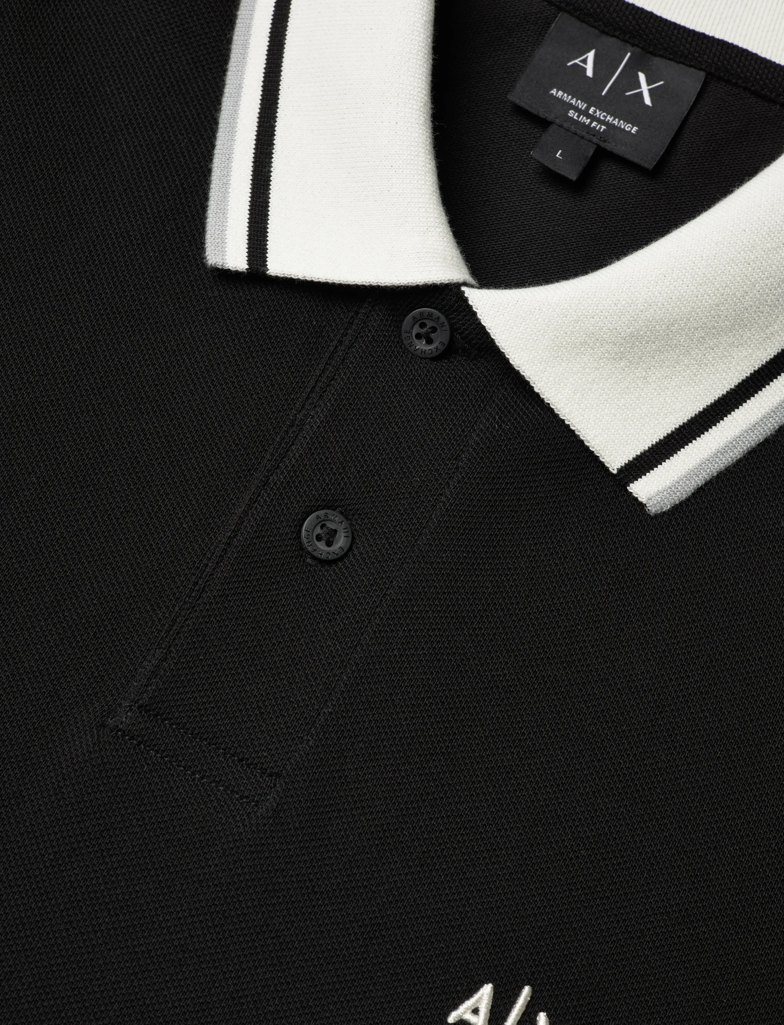 Armani Exchange - POLO SHIRT - short-sleeved polos - black - 5