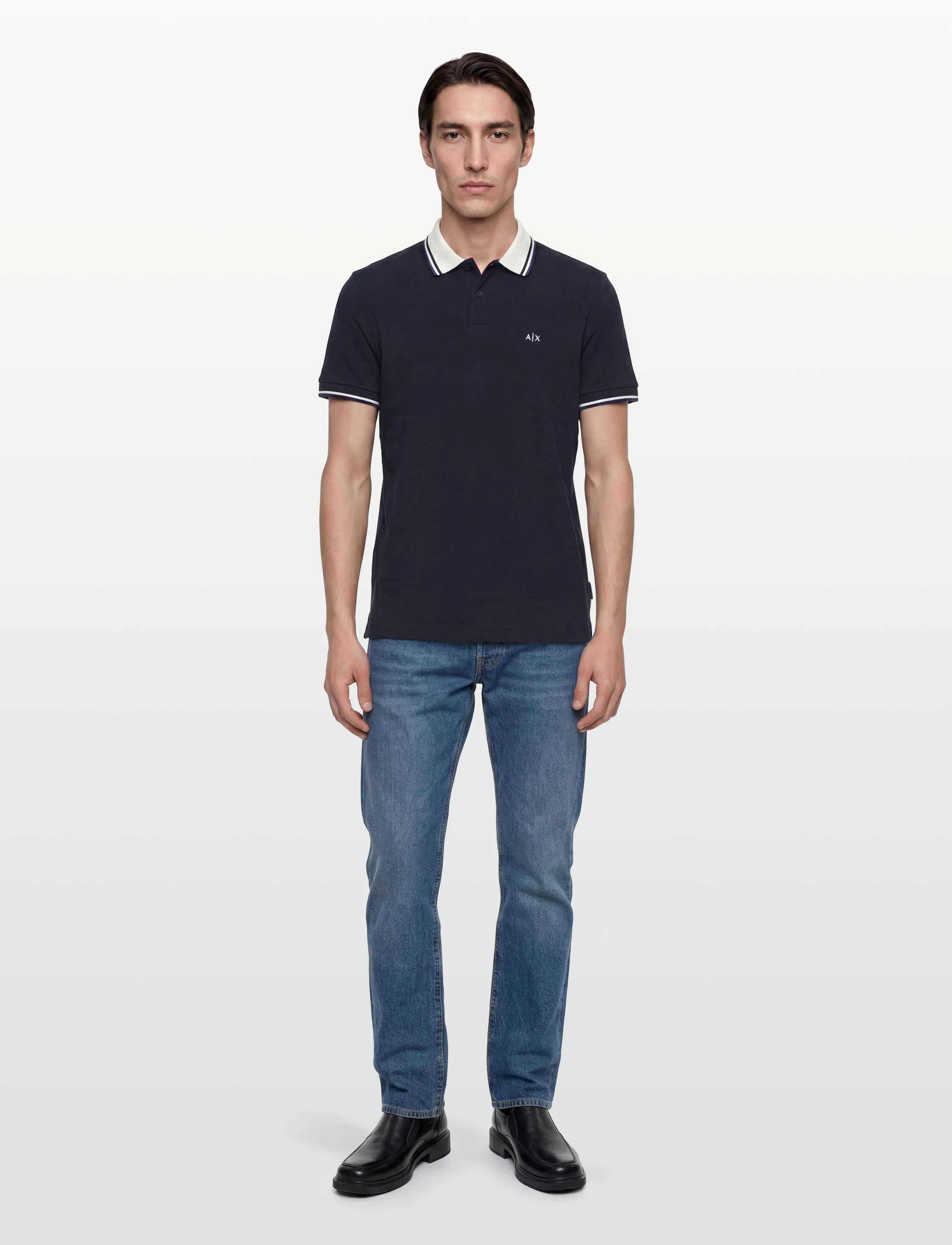 Armani Exchange Polo Shirt, S, Polos, Schwarz - Short-sleeved, Männerswear