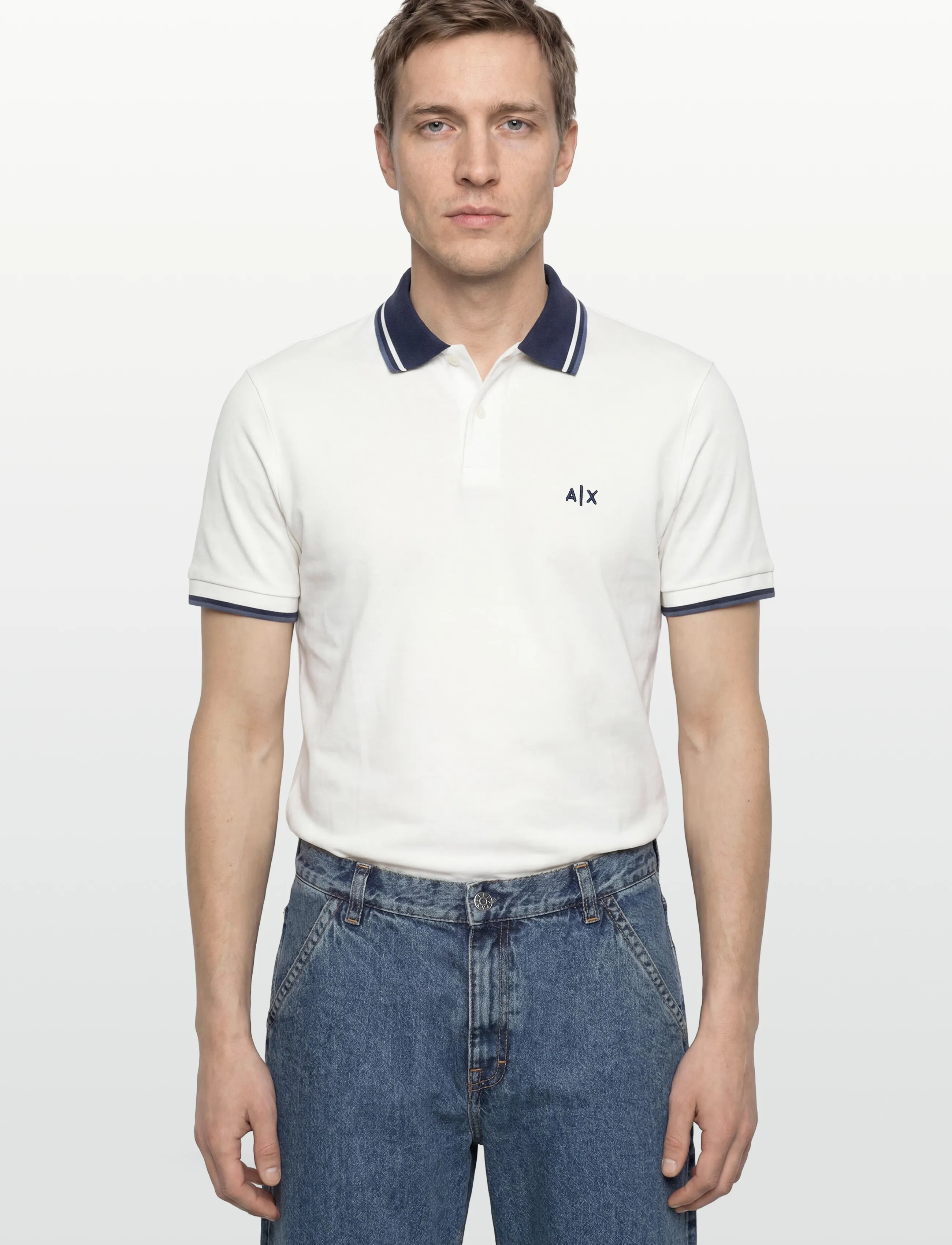 Armani Exchange - POLO SHIRT - short-sleeved polos - off white - 3