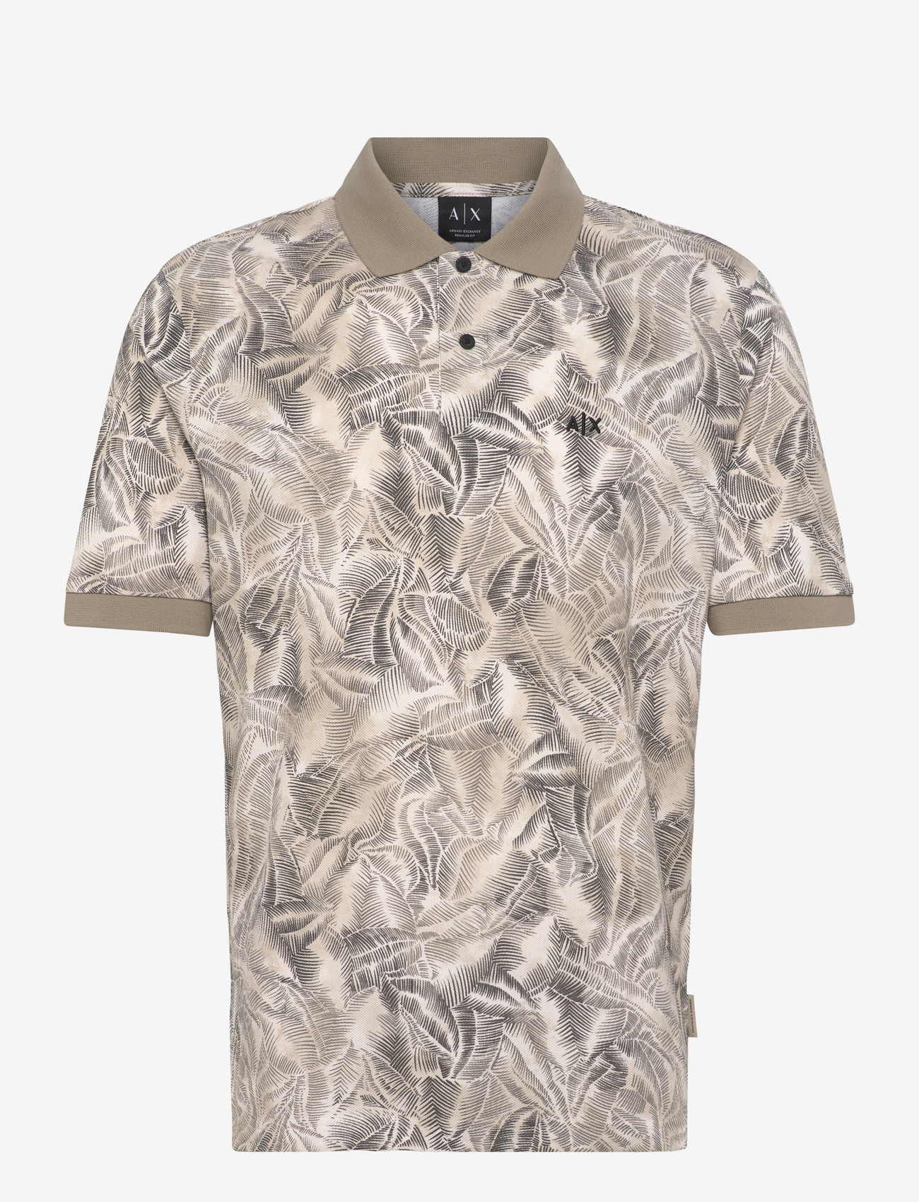 Armani Exchange - POLO SHIRT - short-sleeved polos - cream leaf allover b - 0