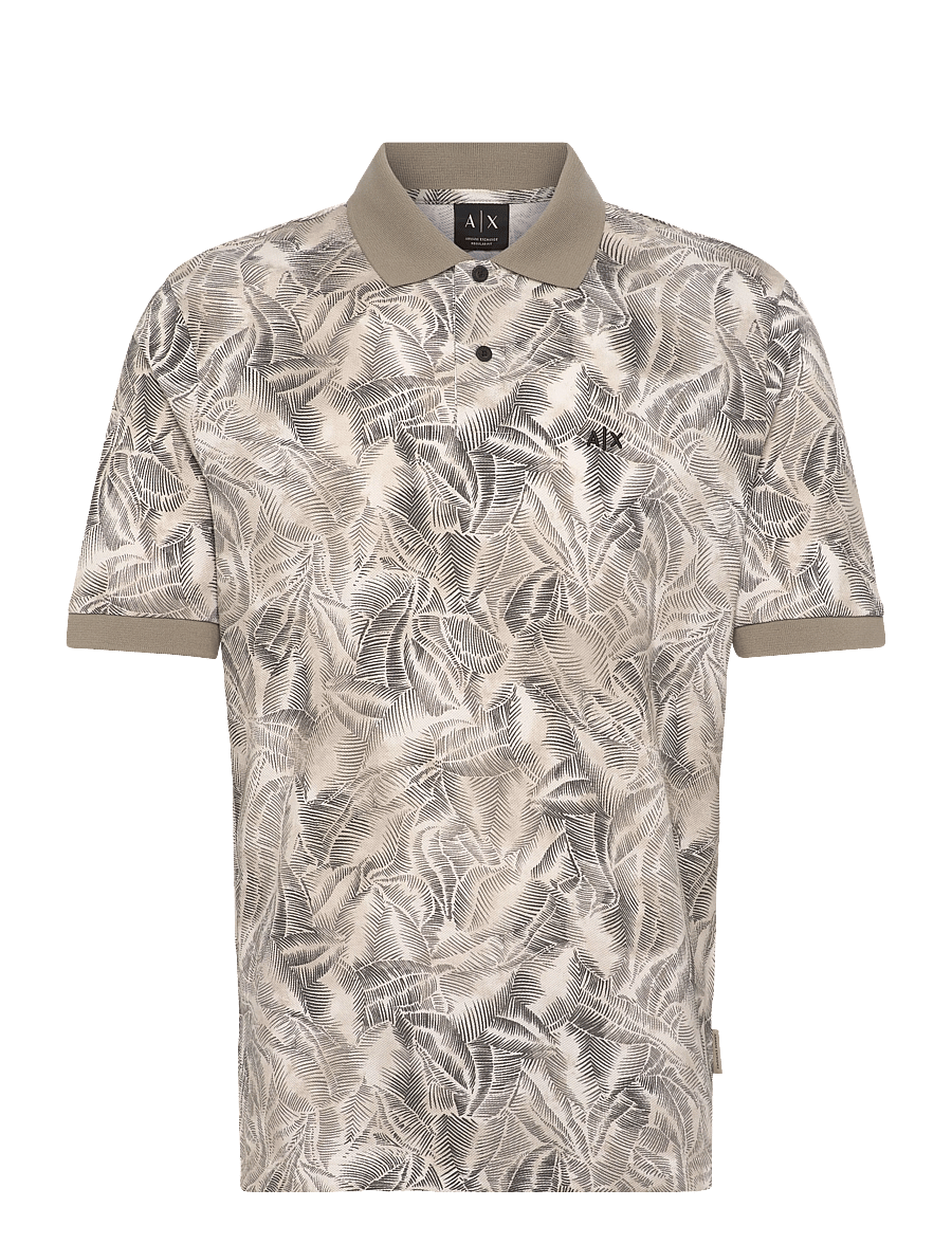 Armani Exchange - POLO SHIRT - short-sleeved polos - cream leaf allover b - 1