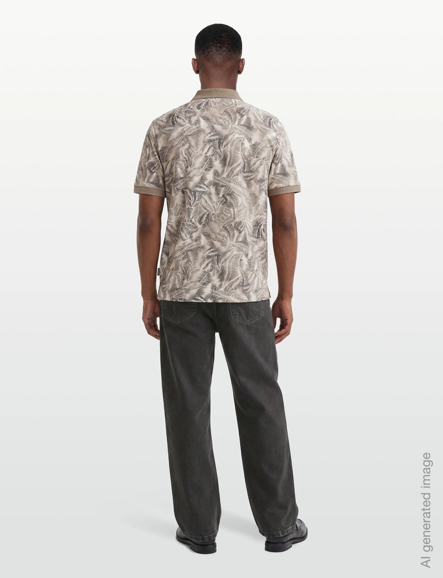 Armani Exchange - POLO SHIRT - short-sleeved polos - cream leaf allover b - 4