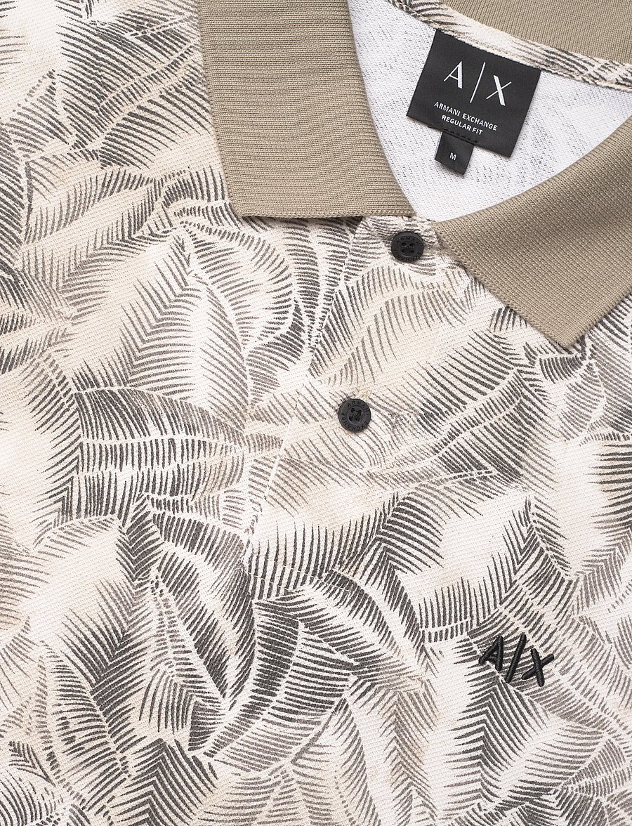 Armani Exchange - POLO SHIRT - short-sleeved polos - cream leaf allover b - 5